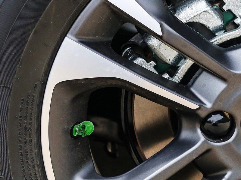 Abfer Green Valve Stem Caps Skull Wheel Tire Air Cap Cover Car Decorative Accessories Fit Most Vehicle Truck Motorcycle Bike - Image 4